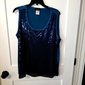 AUTONOMY BRAND WOMENS SPARKLE PLUS SIZE BLOUSE